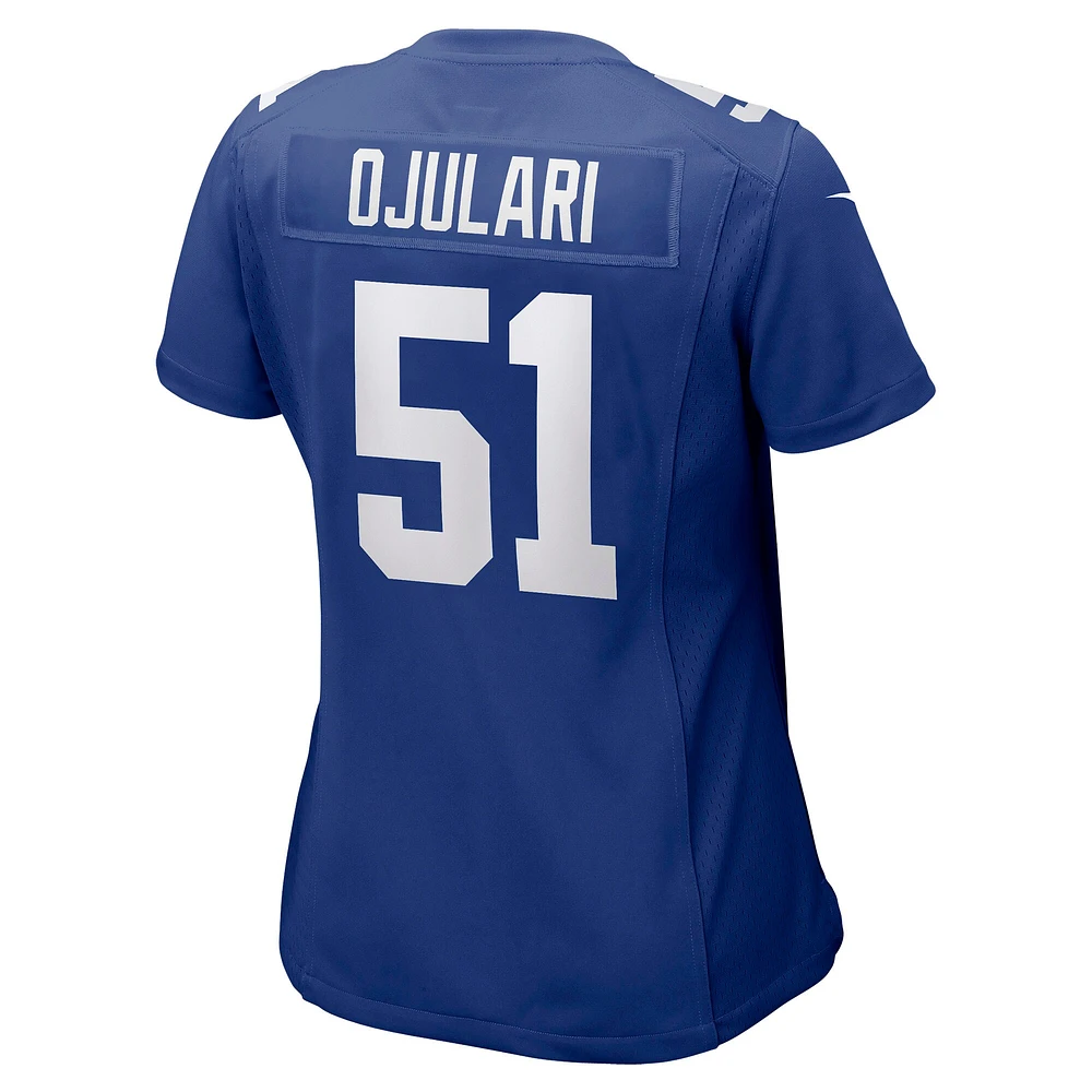 Maillot de joueur match Nike Azeez Ojulari Royal New York Giants pour femme