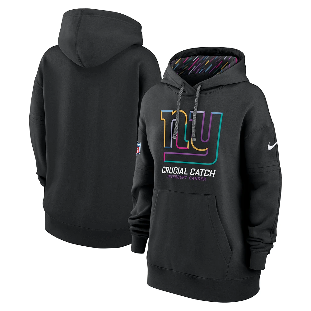 Women's Nike Black New York Giants NFL Crucial Catch Club Pullover Hoodie