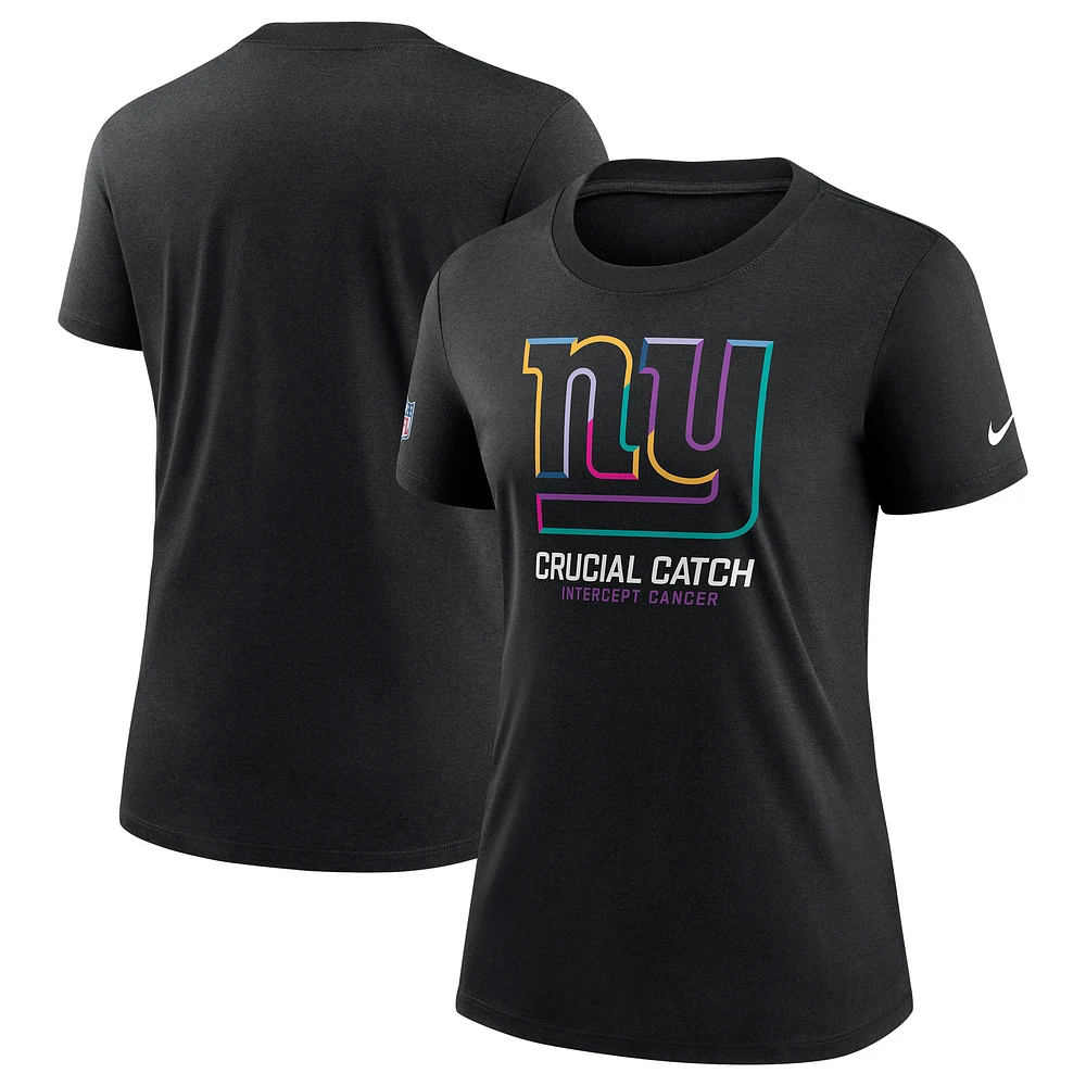 T-shirt Nike noir New York Giants NFL Crucial Catch Tri-Blend 2024 pour femme