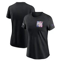 T-shirt Nike noir New York Giants Crucial Catch Sideline Tri-Blend pour femme