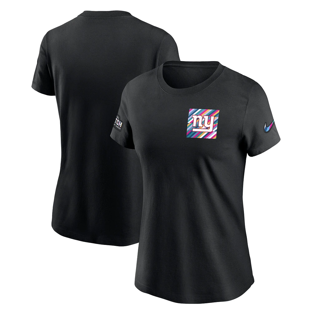 Women's Nike  Black New York Giants Crucial Catch Sideline Tri-Blend T-Shirt