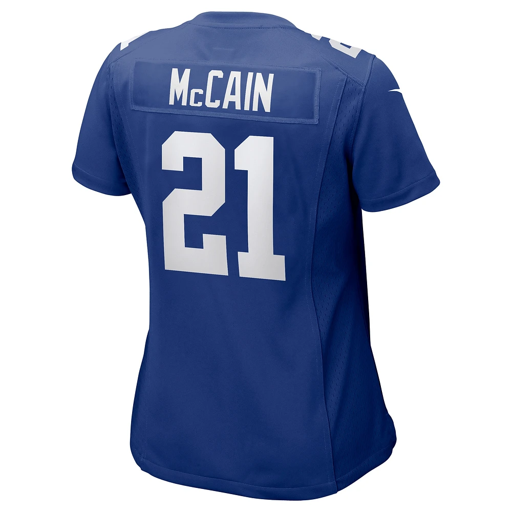 Maillot Nike Bobby McCain Royal New York Giants pour femme Couleur de l'équipe