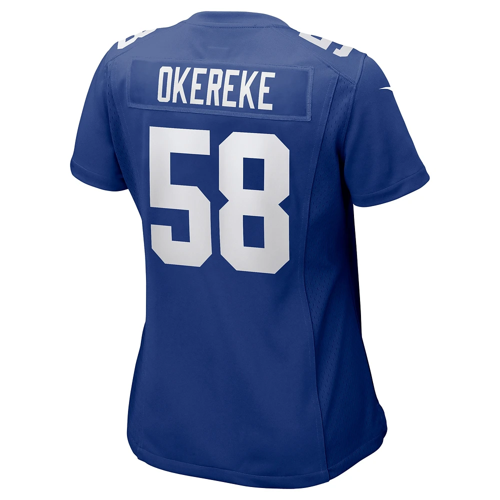 Maillot de joueur Nike Bobby Okereke Royal New York Giants pour femme