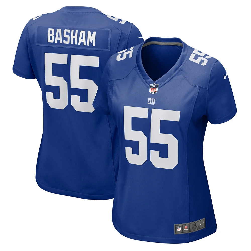 Maillot de match Nike Boogie Basham Royal New York Giants pour femme