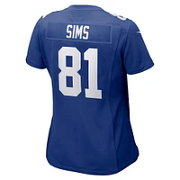 Women's Nike Cam Sims  Royal New York Giants Team Game Jersey