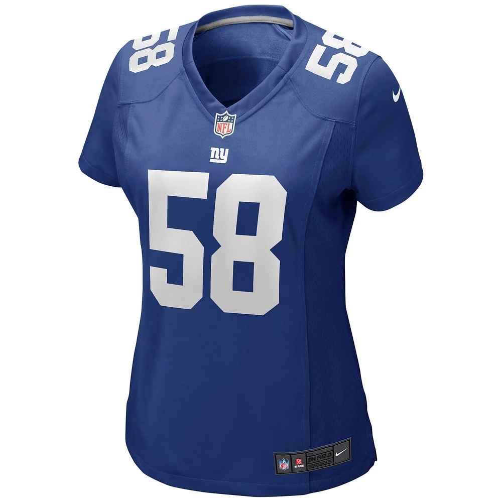 Maillot de joueur retraité Nike Carl Banks Royal New York Giants Game pour femme