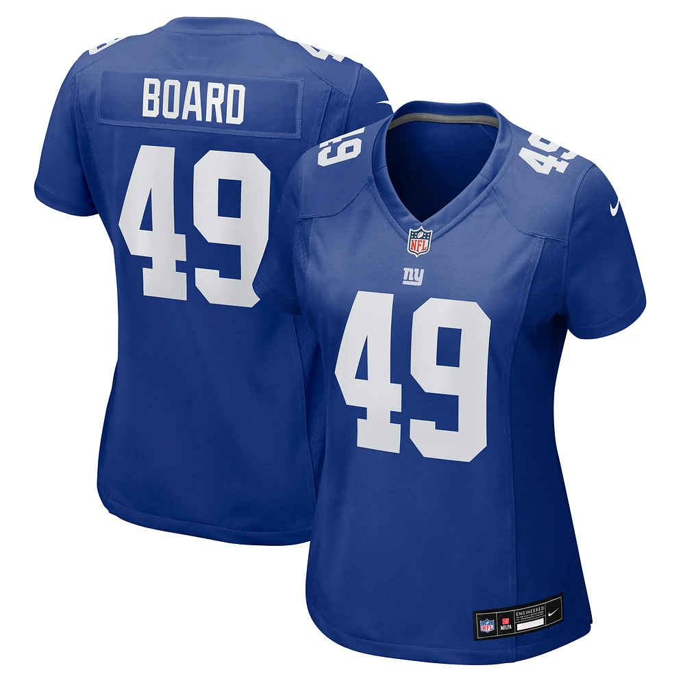 Women's Nike Chris Board Royal New York Giants Team Game Jersey