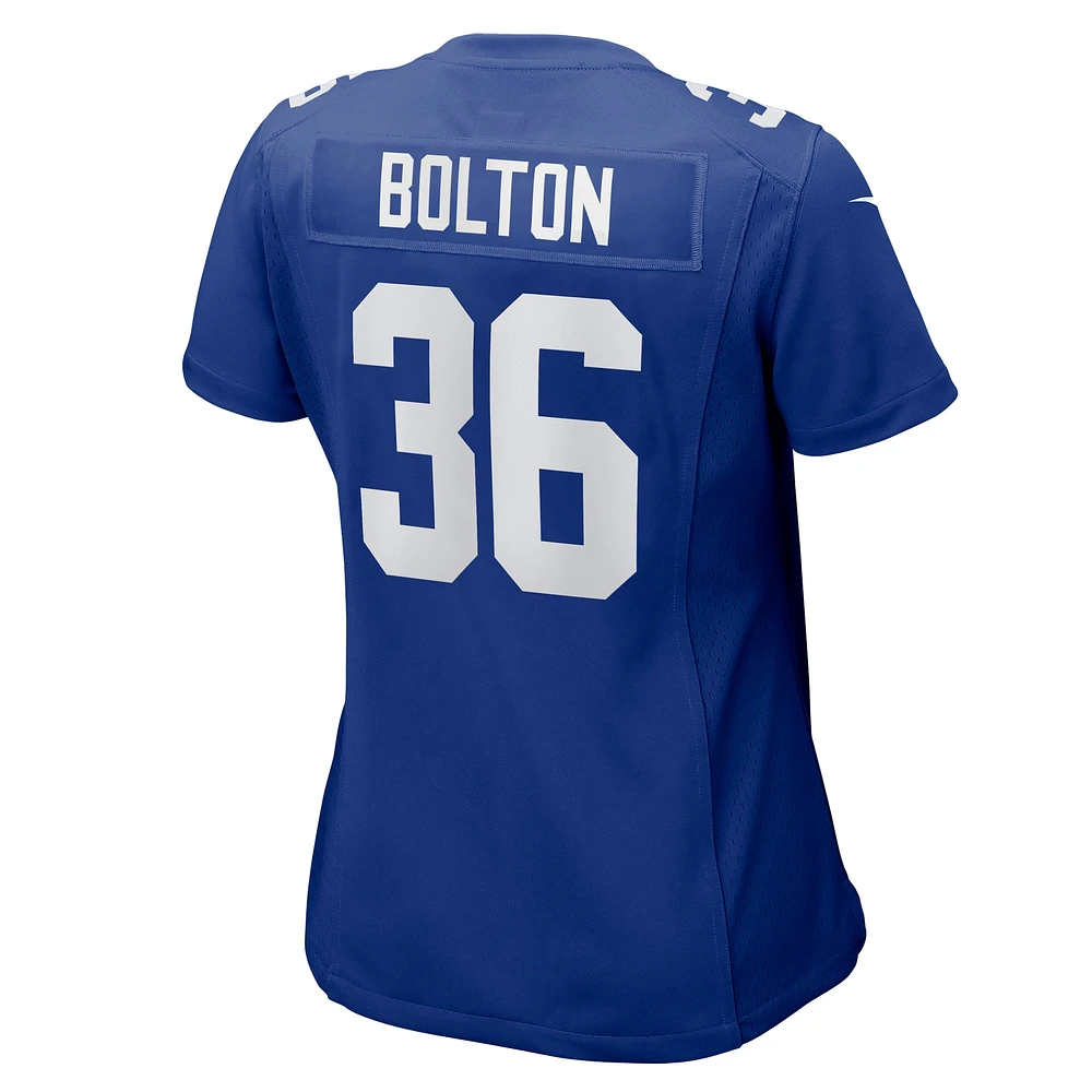 Maillot de match Nike Curtis Bolton Royal New York Giants pour femme