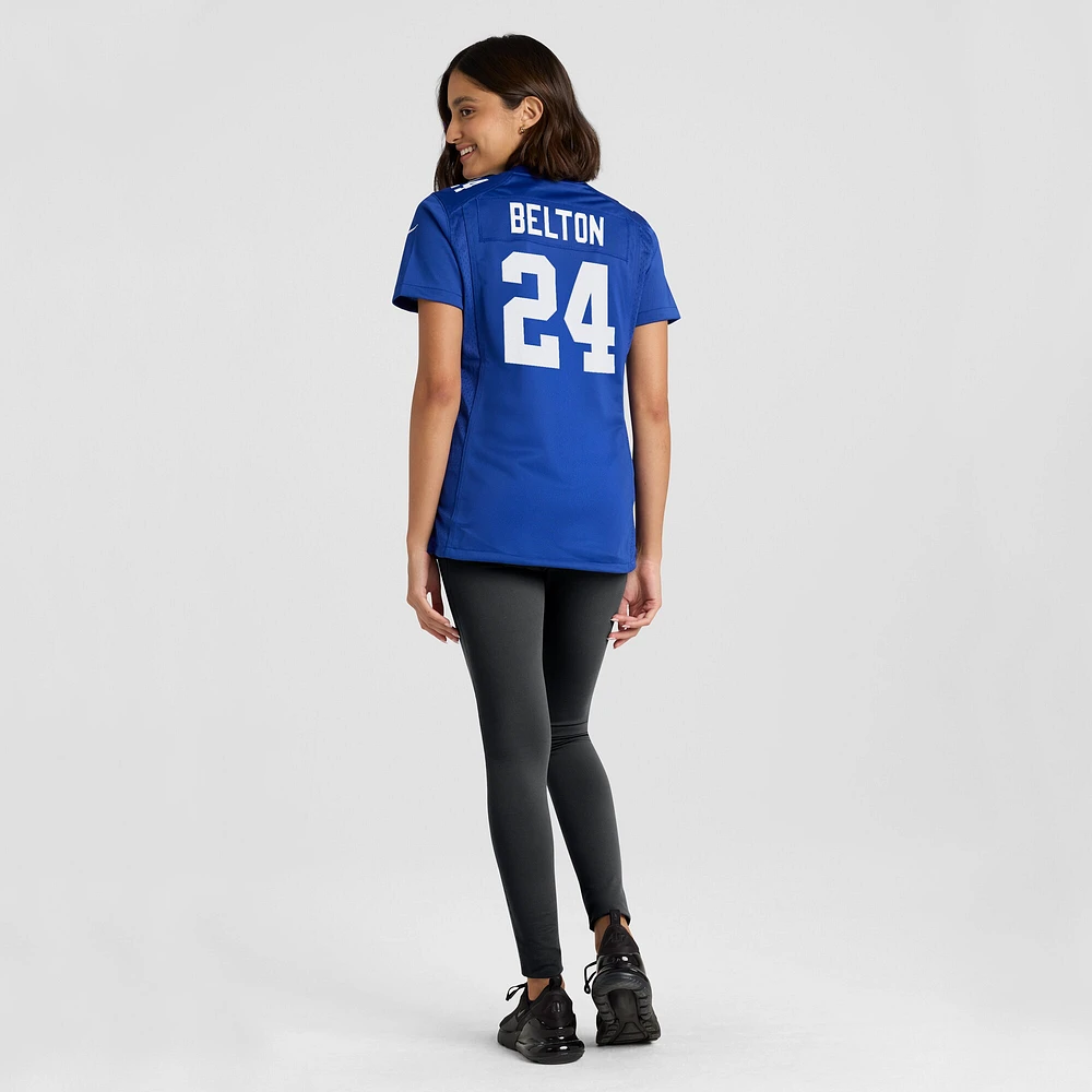 Maillot de joueur match Nike Dane Belton Royal New York Giants pour femme