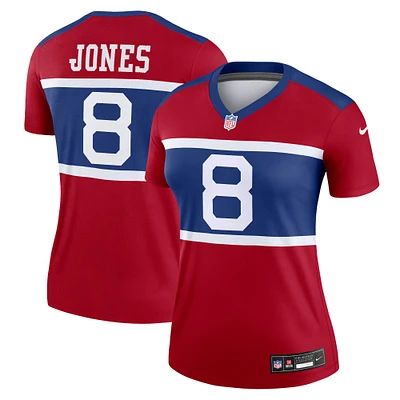 Haut Nike Daniel Jones rouge New York Giants Alternate Legend Player Performance pour femme