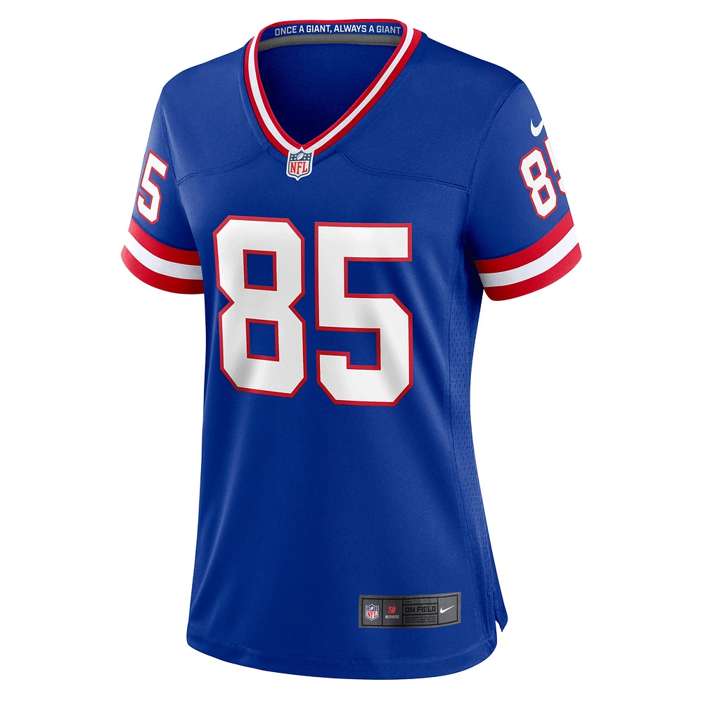 Maillot de match classique joueur retraité Nike David Tyree Royal New York Giants pour femme