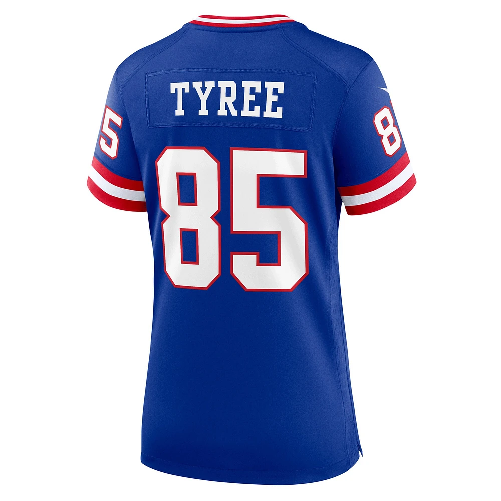 Maillot de match classique joueur retraité Nike David Tyree Royal New York Giants pour femme