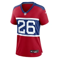 Maillot de jeu joueur alternatif des New York Giants Nike Devin Singletary Century rouge pour femme