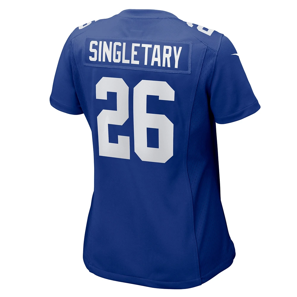 Maillot de match Nike Devin Singletary Royal New York Giants pour femme