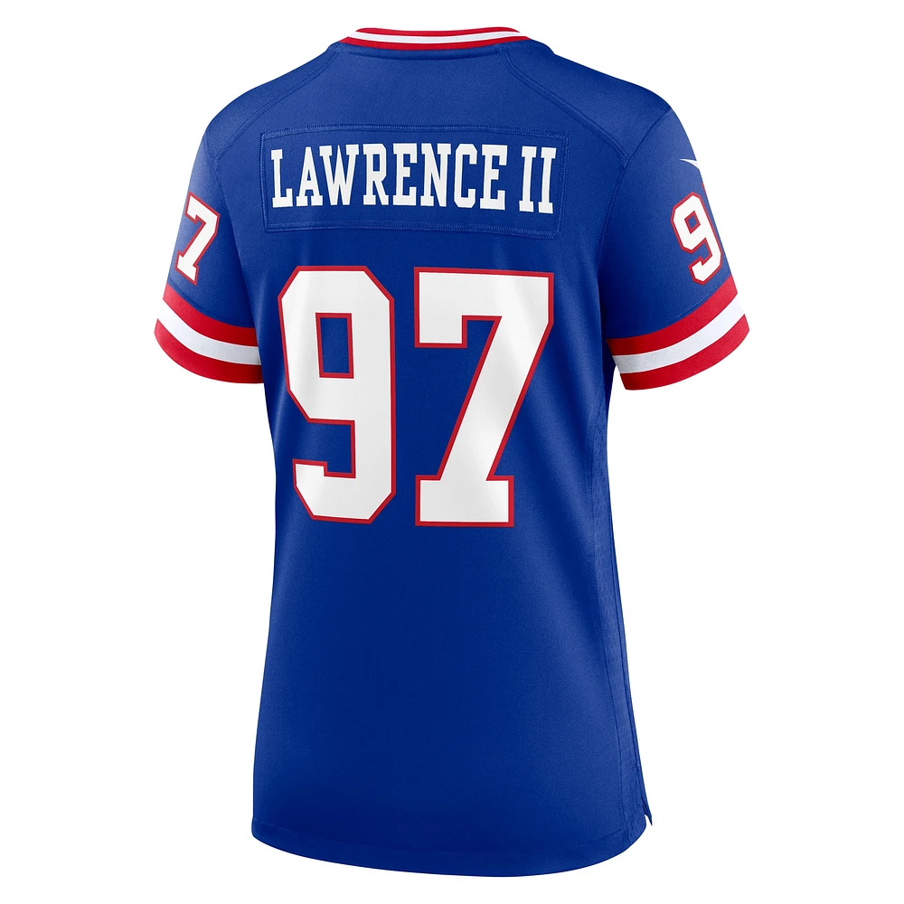 Maillot de joueur Nike Dexter Lawrence II Royal New York Giants pour femme