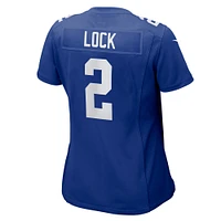 Maillot de match Nike Drew Lock Royal New York Giants pour femme