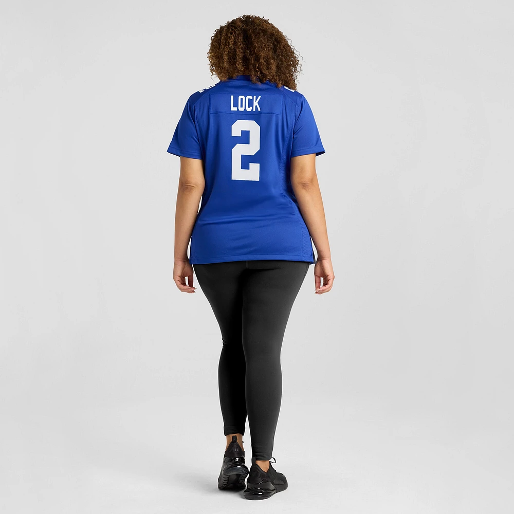 Women's Nike Drew Lock  Royal New York Giants Game Jersey