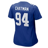 Maillot de match Nike Elijah Chatman Royal New York Giants pour femme