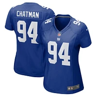 Maillot de match Nike Elijah Chatman Royal New York Giants pour femme