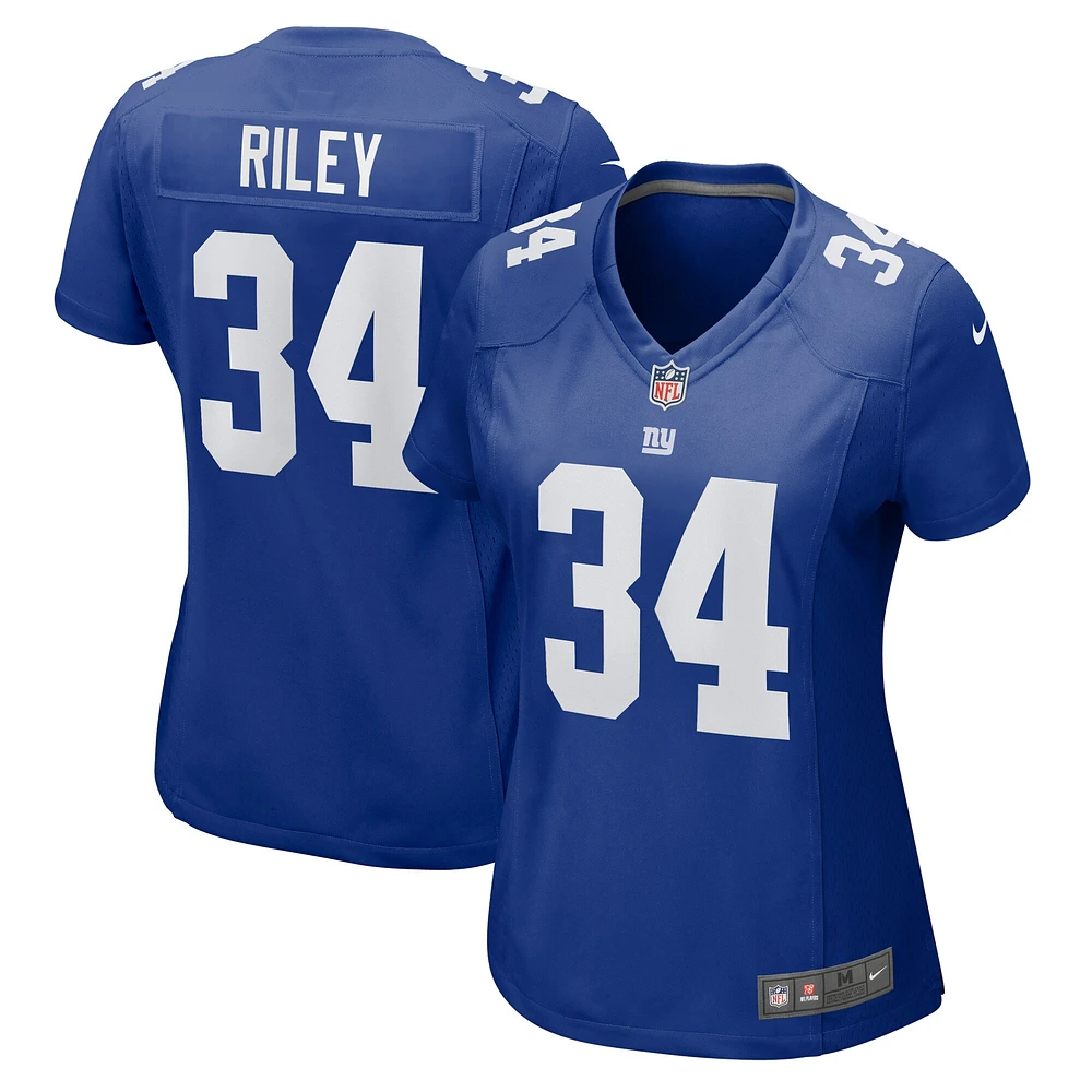 Maillot de match Nike Elijah Riley Royal New York Giants pour femme