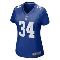 Maillot de match Nike Elijah Riley Royal New York Giants pour femme