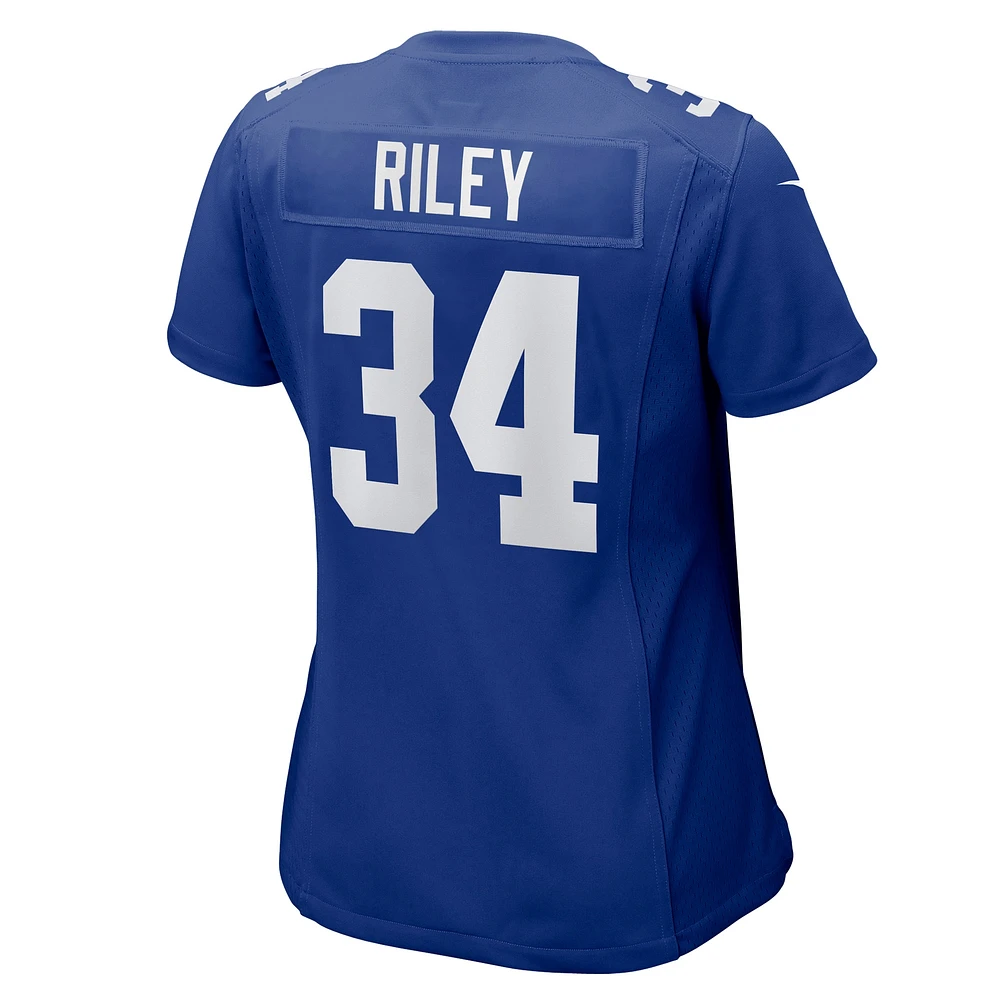 Maillot de match Nike Elijah Riley Royal New York Giants pour femme