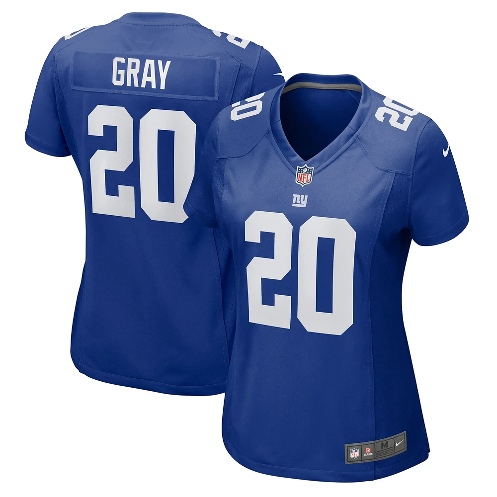 Maillot de match Nike Eric Gray Royal New York Giants pour femme