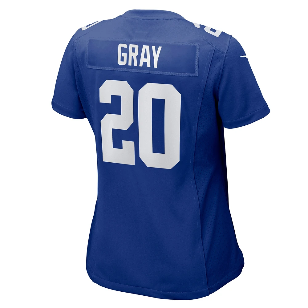 Maillot de match Nike Eric Gray Royal New York Giants pour femme