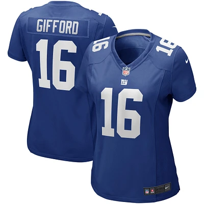 Maillot de joueur retraité Nike Frank Gifford Royal New York Giants Game pour femme