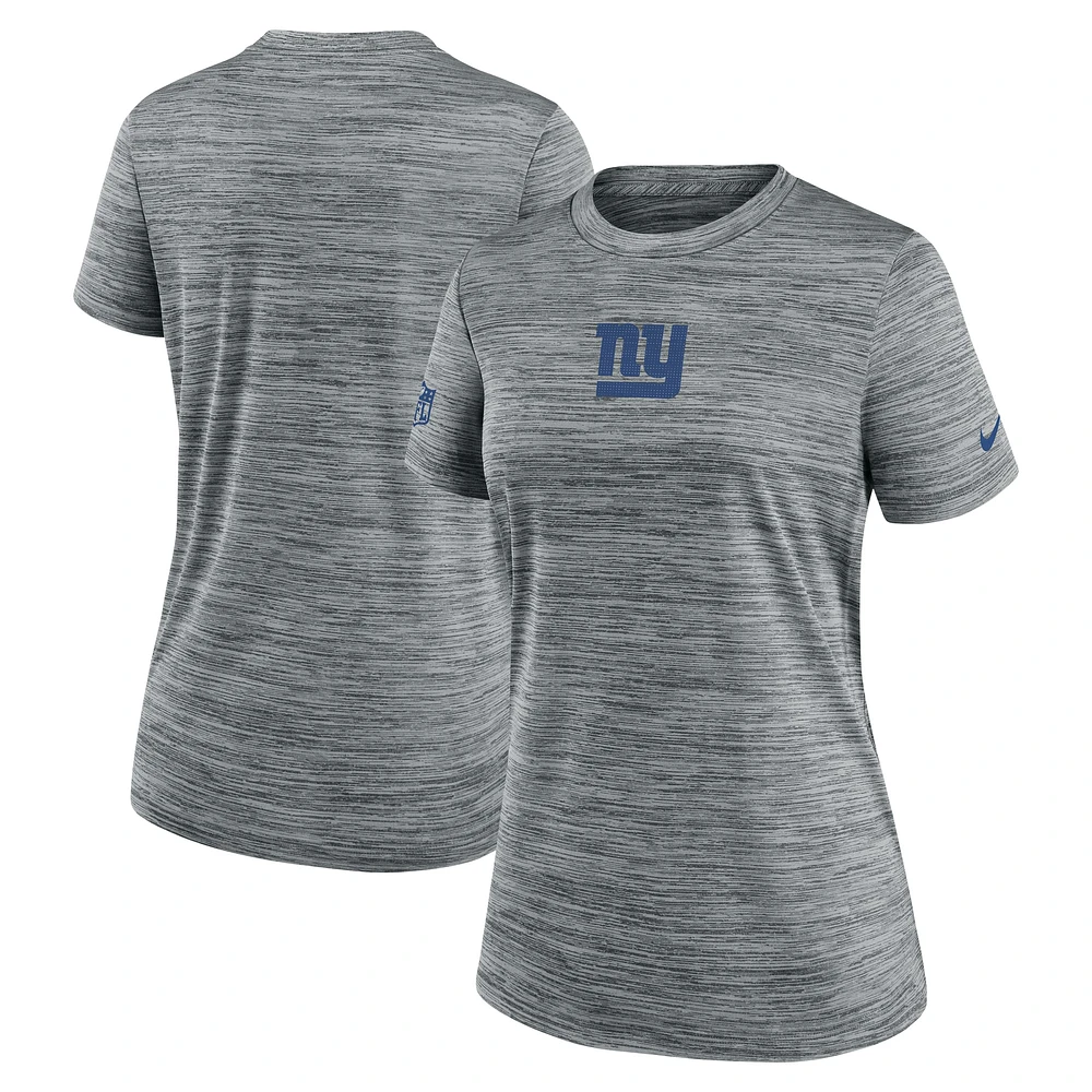 Women's Nike Gray New York Giants Sideline Velocity Performance T-Shirt