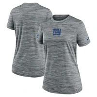 Women's Nike Gray New York Giants Sideline Velocity Performance T-Shirt