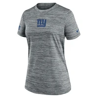 Women's Nike Gray New York Giants Sideline Velocity Performance T-Shirt