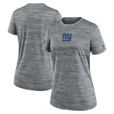 Women's Nike Gray New York Giants Sideline Velocity Performance T-Shirt