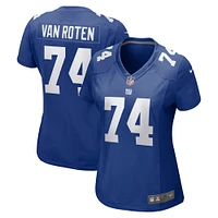 Maillot de match Nike Greg Van Roten Royal New York Giants pour femme