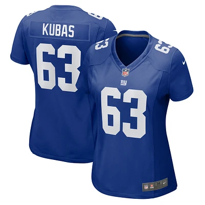 Women's Nike Jake Kubas  Royal New York Giants Game Jersey