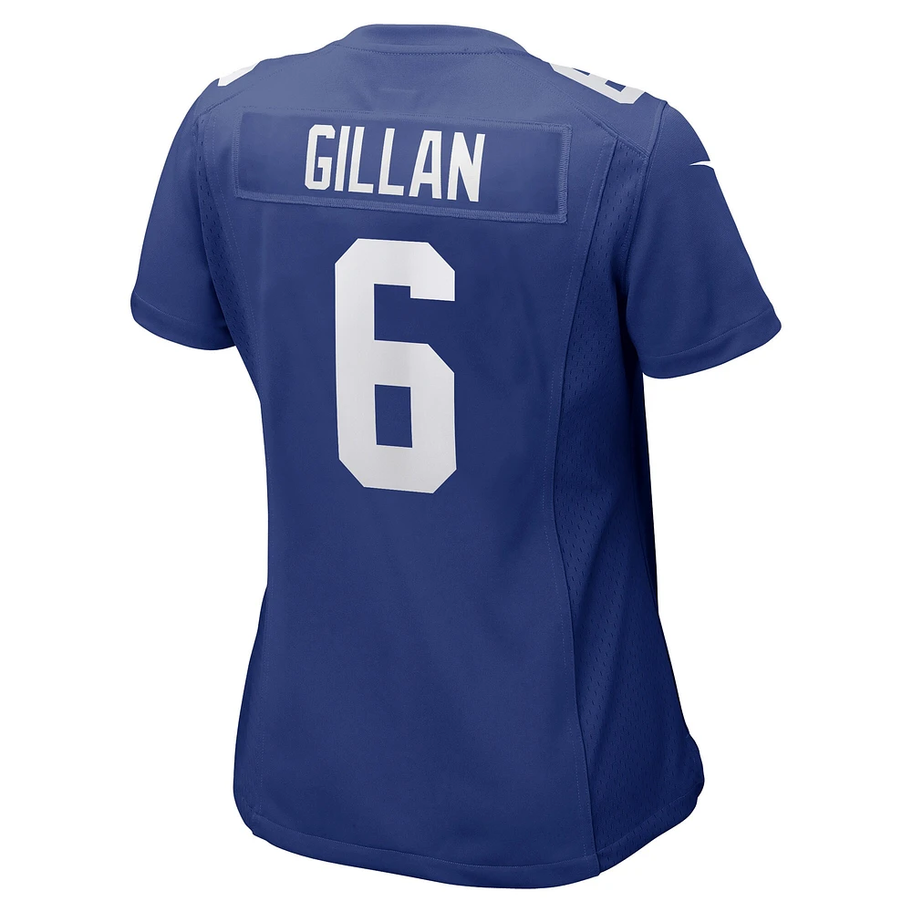 Maillot de joueur match Nike Jamie Gillan Royal New York Giants pour femme