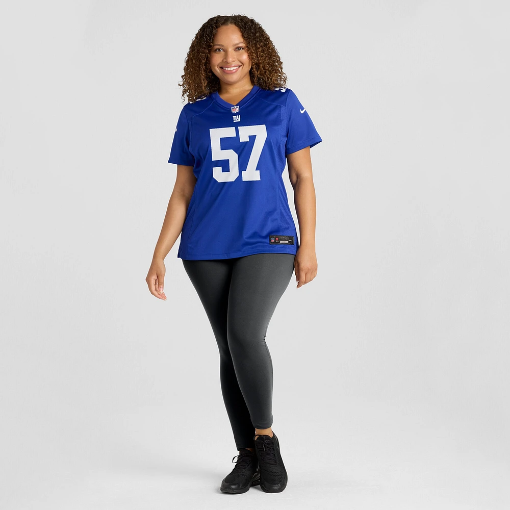 Maillot de match l'équipe Nike Jarrad Davis Royal New York Giants pour femme