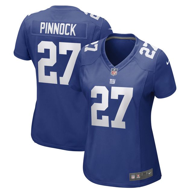 Maillot de joueur match Nike Jason Pinnock Royal New York Giants pour femme