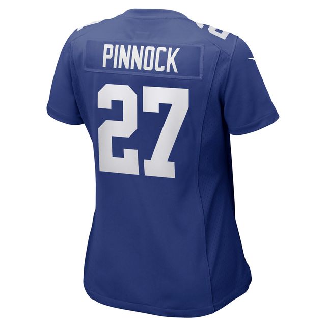 Maillot de joueur match Nike Jason Pinnock Royal New York Giants pour femme