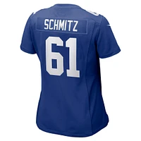 Maillot de match l'équipe Nike John Michael Schmitz des Royal New York Giants pour femme