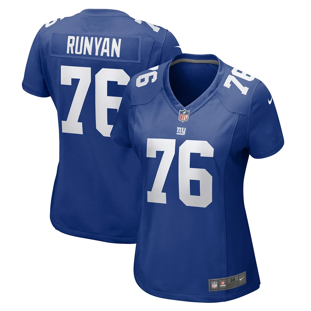 Maillot de match Nike Jon Runyan Royal New York Giants pour femme