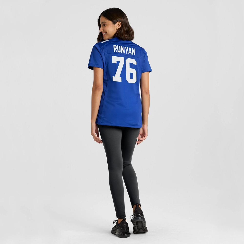 Maillot de match Nike Jon Runyan Royal New York Giants pour femme