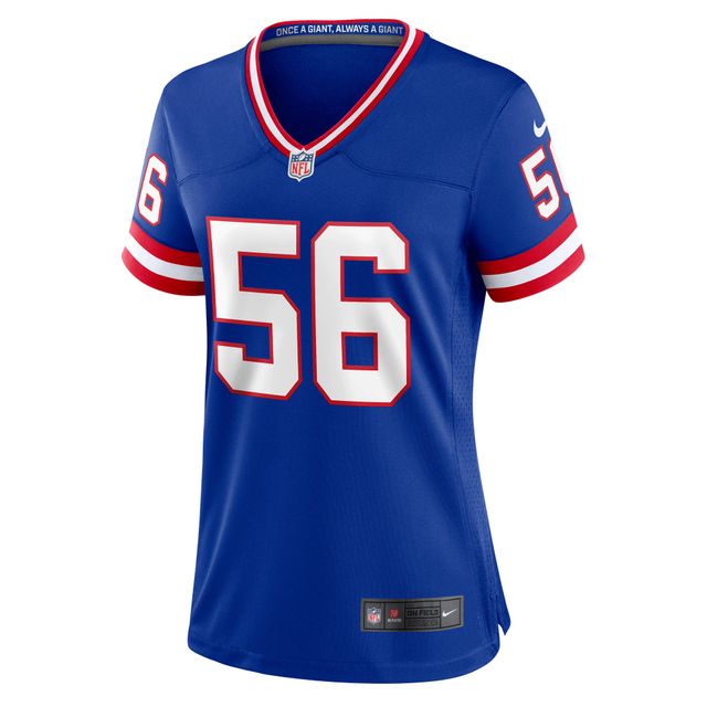 Maillot de match classique joueur retraité Nike Lawrence Taylor Royal New York Giants pour femme