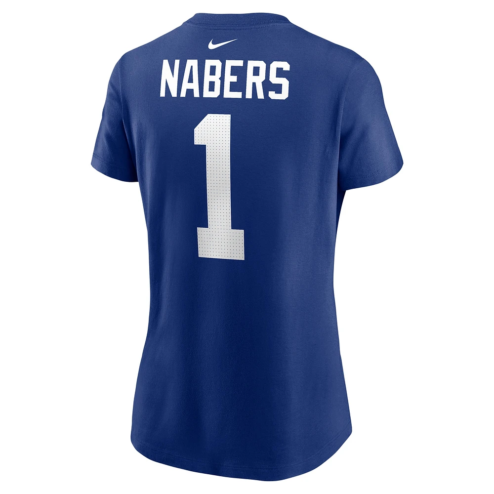 Women's Nike Malik Nabers Royal New York Giants Player Name & Number T-Shirt