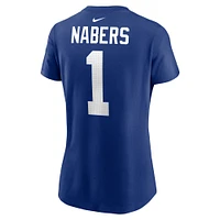 Women's Nike Malik Nabers Royal New York Giants Player Name & Number T-Shirt