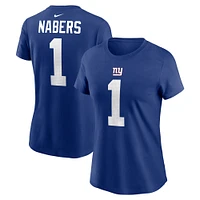 Women's Nike Malik Nabers Royal New York Giants Player Name & Number T-Shirt