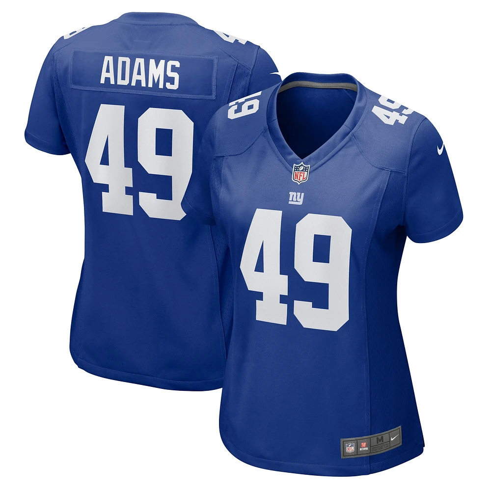 Maillot de match Nike Matthew Adams Royal New York Giants pour femme