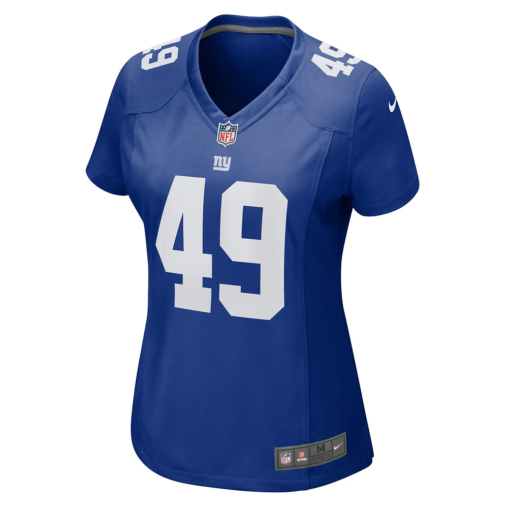 Maillot de match Nike Matthew Adams Royal New York Giants pour femme