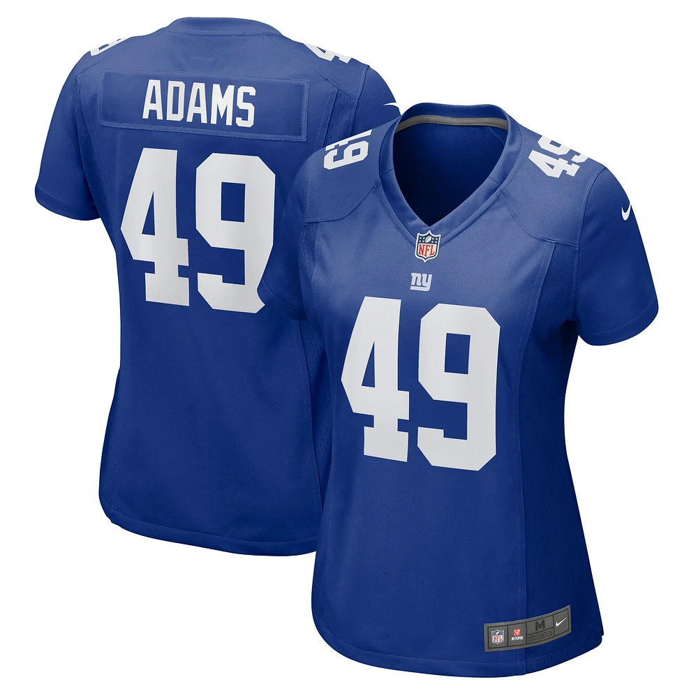 Maillot de match Nike Matthew Adams Royal New York Giants pour femme
