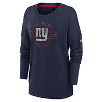 Women's Nike Navy New York Giants Rewind Playback Icon Performance Pullover Sweatshirt